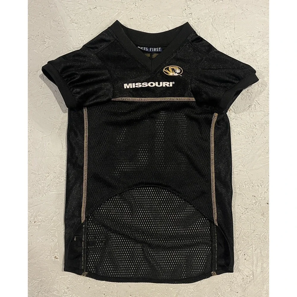 Collegiate Mizzou Missouri Tigers Pet‎ Jersey Size Large Black Gold Football